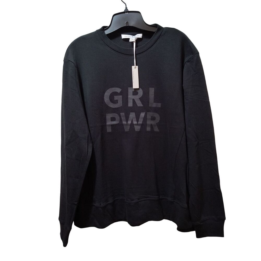 Loyal Hana GRL PWR Maternity Crewneck Sweatshirt Small Black Cotton NWT